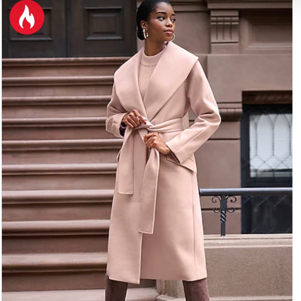 Express Shawl Lapel Trench coat pink mauve NWT